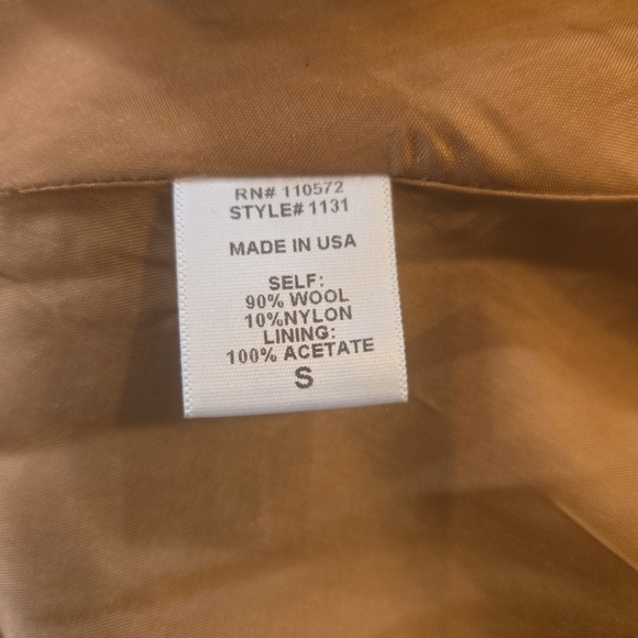 Twelfth Street Wool Cape Arm Holes Collared Mid Length Tan Brown Size Small USA - Picture 13 of 14